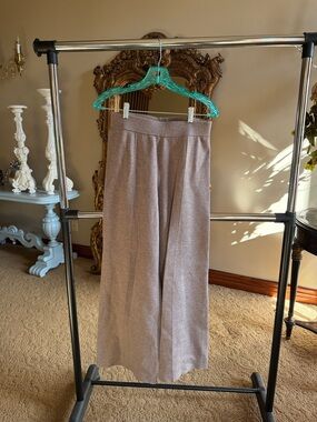 Wilfred Taupe Maxi Wide-Leg Knit Pants
